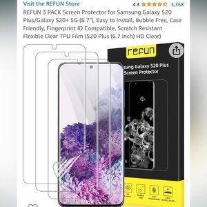 NWT REFUN 3pk Screen Protector for Samsung Galaxy S20+